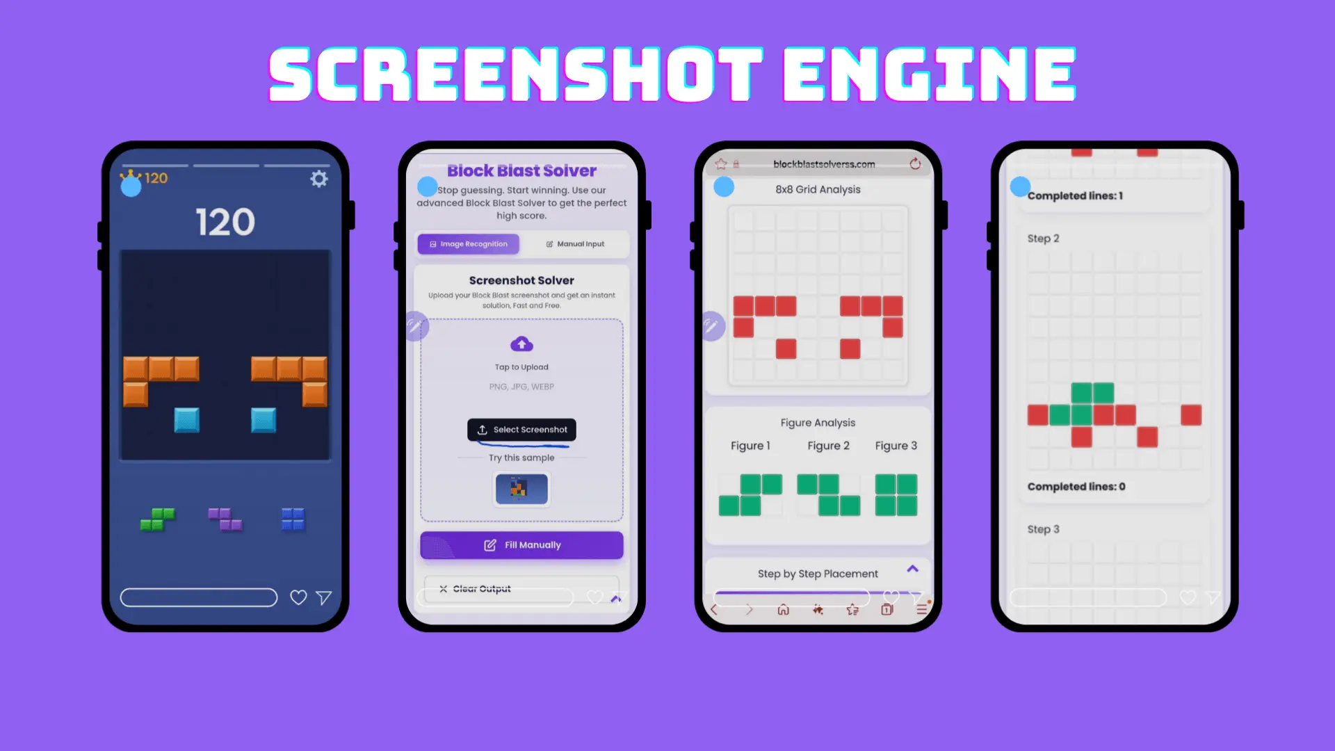 Block Blast Solver | Instant Ai Best Move Calculator 100% Working | 2026 3 SCREENSHOT ENGINE