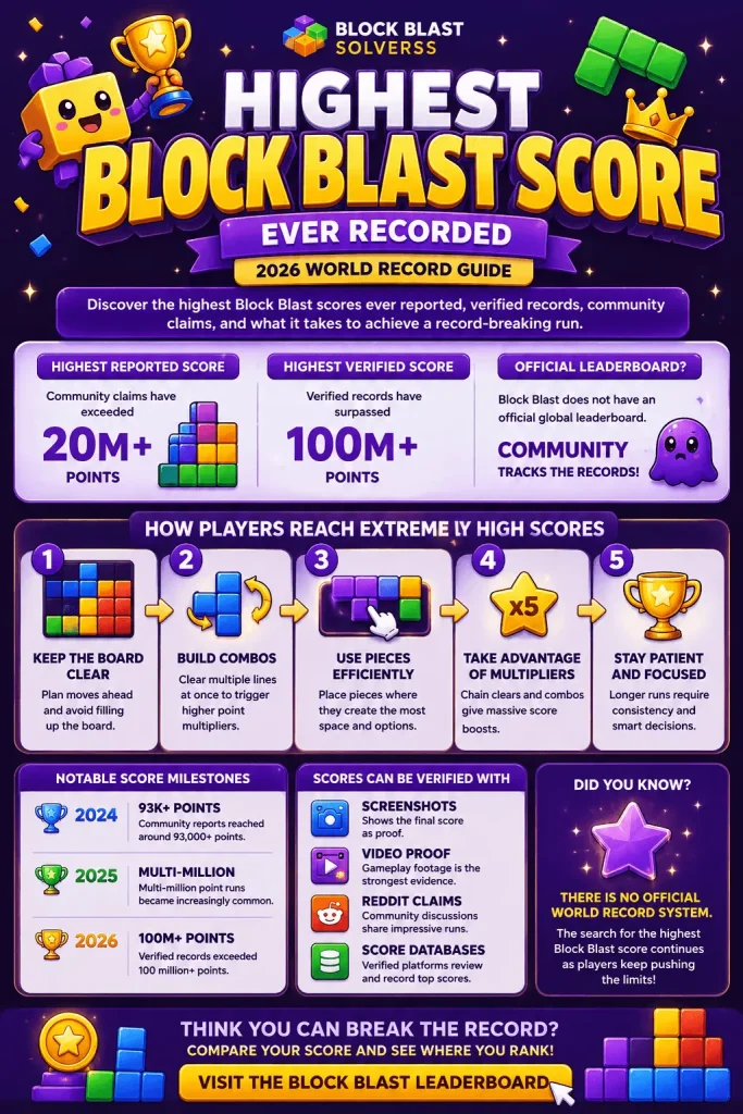 Highest Block Blast Score Ever Recorded (2026 World Record) 1 What is the highest block blast score ever?