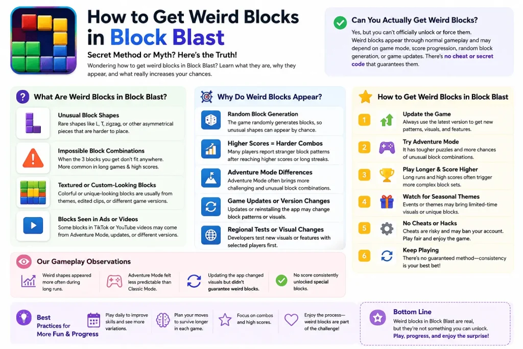 How to Get Weird Blocks in Block Blast: Secret Method or Myth? 1 How To Get Weird Blocks in Block Blast Infographic